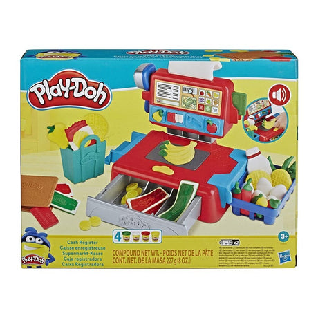Caja registradora play-doh + 4 tarros de arcilla + sonido