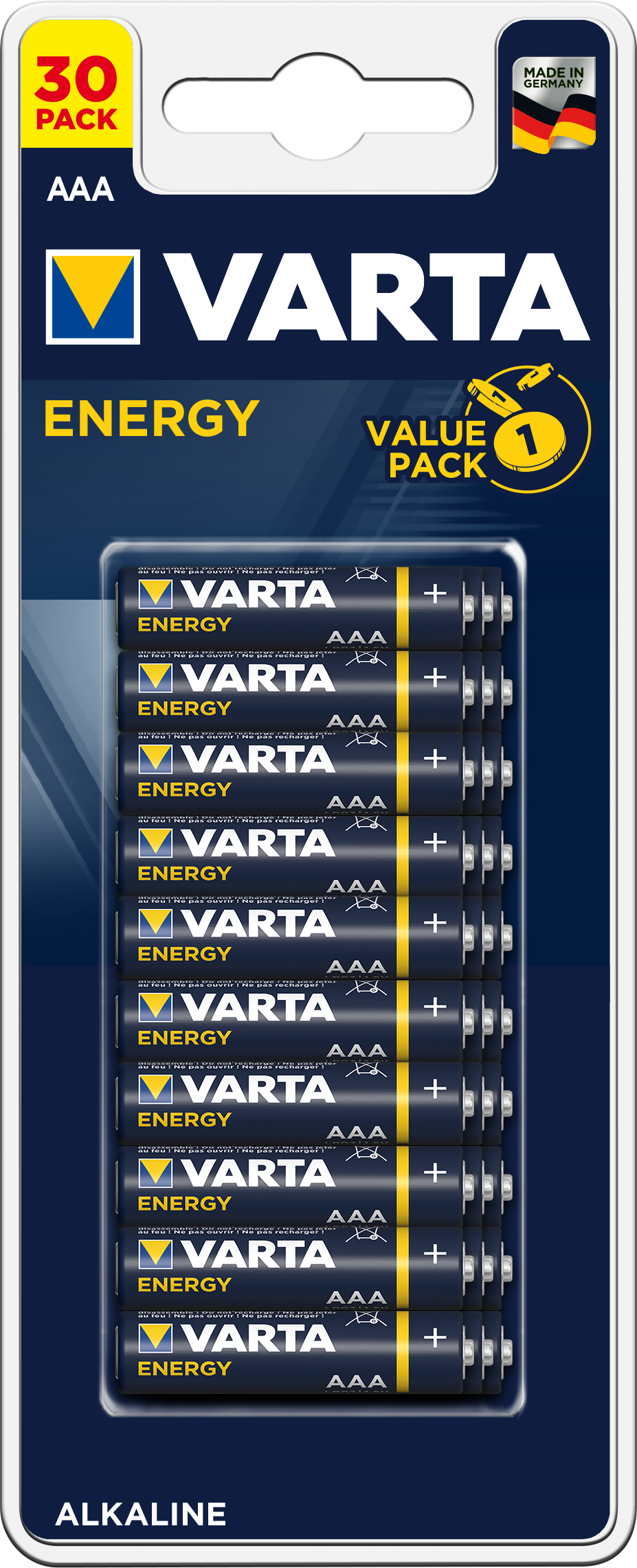 Pilas energia aaa varta 30 piezas