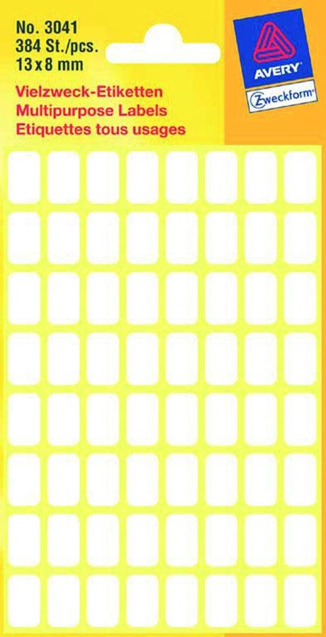 Etiqueta Canguro Zweckform Blíster blanco de 13x8mm con 384 etiquetas. paquete de 10 paquetes