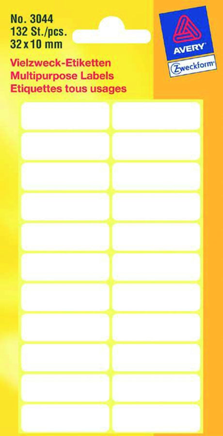 Etiqueta canguro Zweckform 32x10mm blanco blister de 132 etiquetas paquete de 10 paquetes