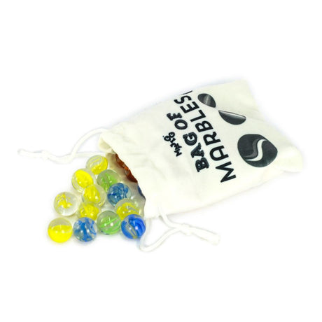 Bolsa retro de canicas. 12 piezas. 3+