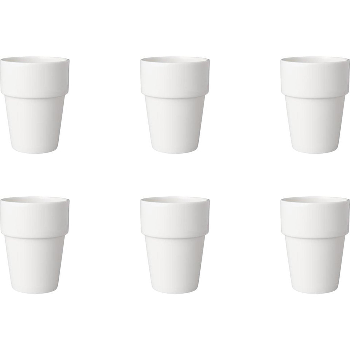 Taza de leche Mammoet Budgetline porcelana 190ml blanco (juego de 6) dia7,5xh10