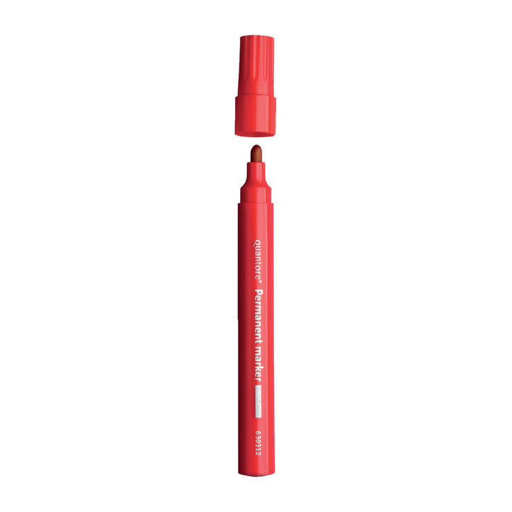 Rotulador permanente Quantore redondo 1-1,5 mm rojo