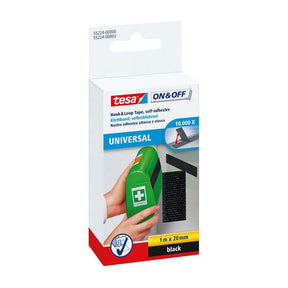 Tesa Velcro on off autoadhesivo negro