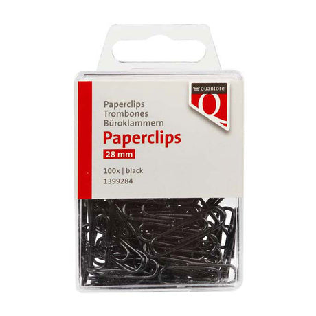 Clip Quantore 28mm negro, 100 uds.