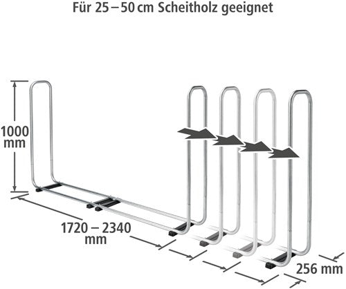 Wolfcraft - estante para leña - almacenamiento de leña ajustable - estante para leña - estante para leña para interiores y exteriores - estante para leña - almacenamiento de leña - 5122000