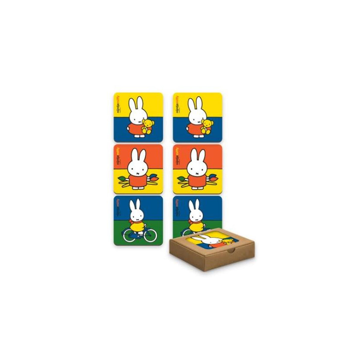 Posavasos Miffy corcho colores caja de 6 piezas
