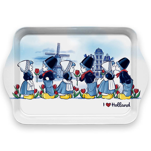 Bandeja pareja besándose de metal 25,5x17,5cm
