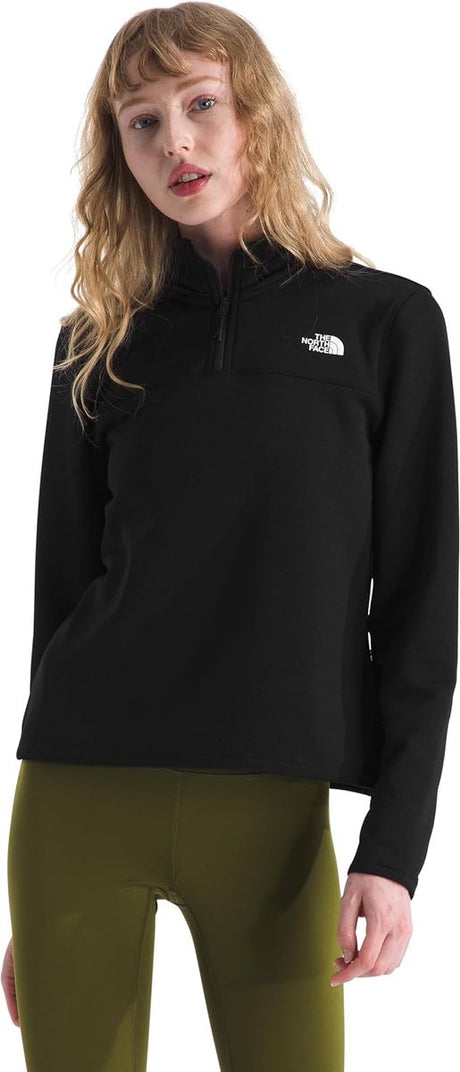 The north face w cedar trail grid polar chaqueta con 1 - 4 cremalleras suéter para exteriores para mujer - tnf black