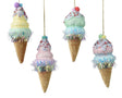 Decoris colgante navideño cono de helado terciopelo 15cm