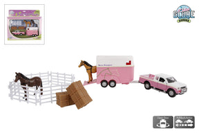 Kids Globe Globe Mitsubishi con remolque de caballos