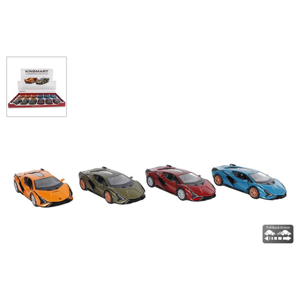 Kinsmart Lamborghini Sian Die Cast Pull Back Escala 1:40