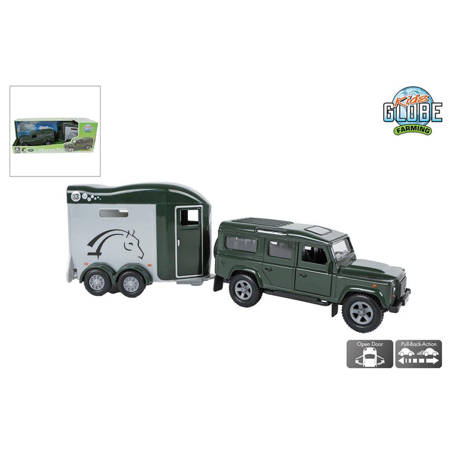 Land rover infantil con remolque para caballos cheval liberte - 28 cm