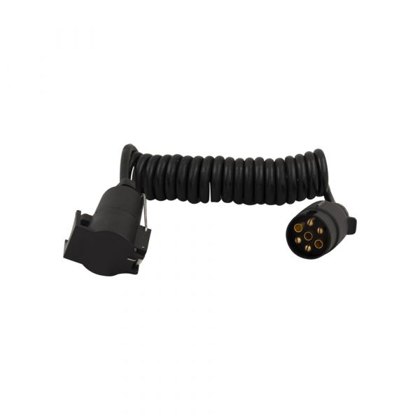 Cable espiral de 7 pines. enchufe + 7 pines. regleta