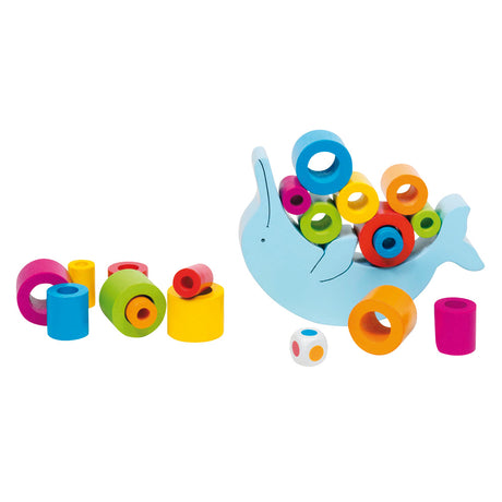 Juego de equilibrio de madera Goki - delfín