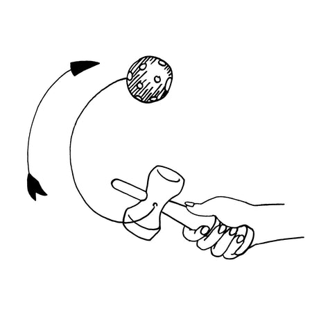 Kendama goki rojo. 17cm. 4+
