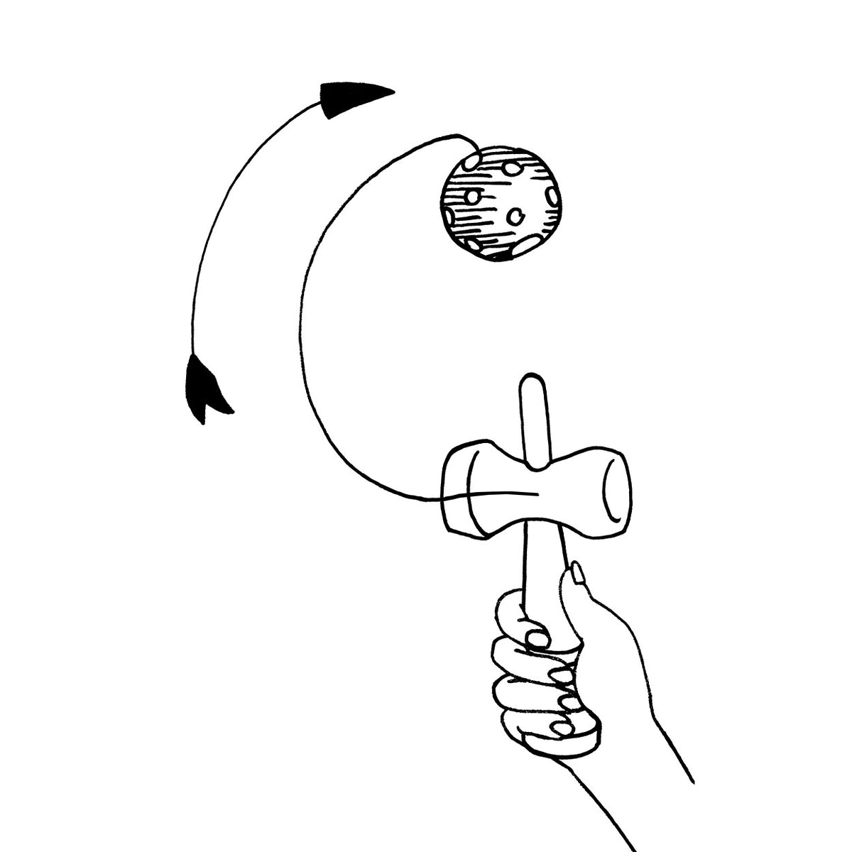 Kendama goki rojo. 17cm. 4+