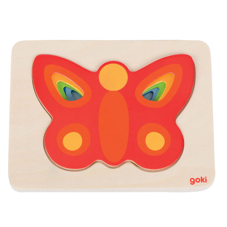Puzzle de capas Goki mariposa, 5 capas