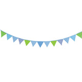 Bandera de algodón Goki línea azul verde