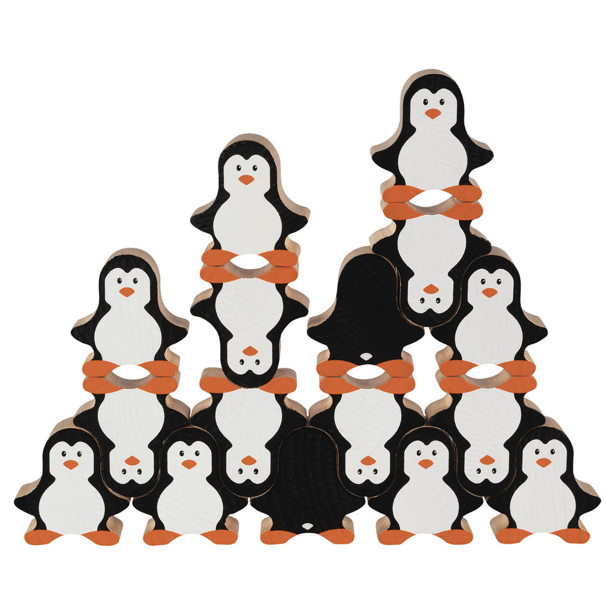 Juego apilable de madera Goki pingüino