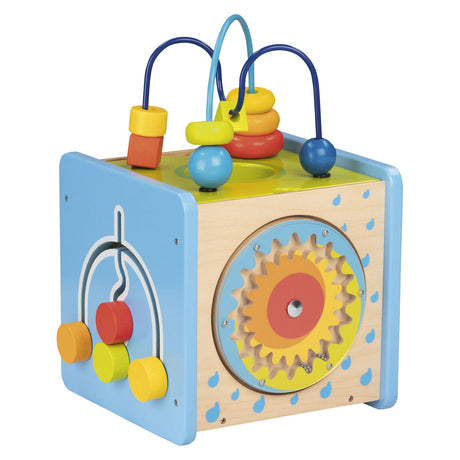 Cubo de actividades de madera Goki 32,5 cm