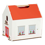 Casa de muñecas Goki portátil de madera con accesorios