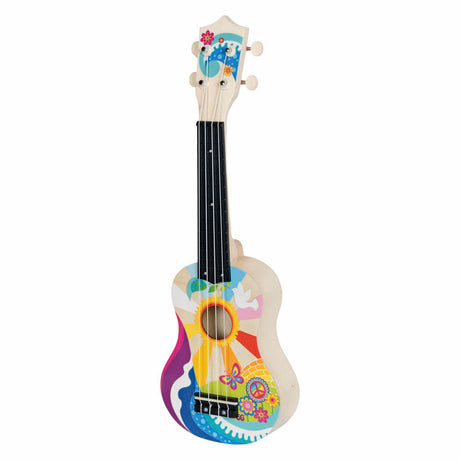 Ukelele de madera goki flower power