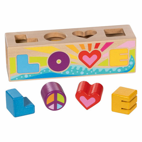 Caja clasificadora de madera Goki, clasificador de formas love
