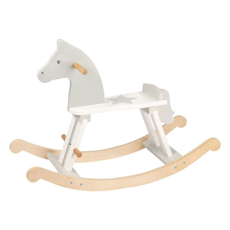 Caballito balancín de madera Goki blanco