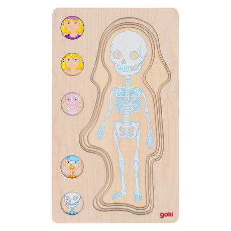 Goki Madera Capa Puzzle Human Body Girl, 29 °.