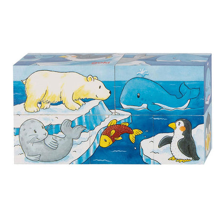 Goki Wooden Block Puzzle Safari, 5st.