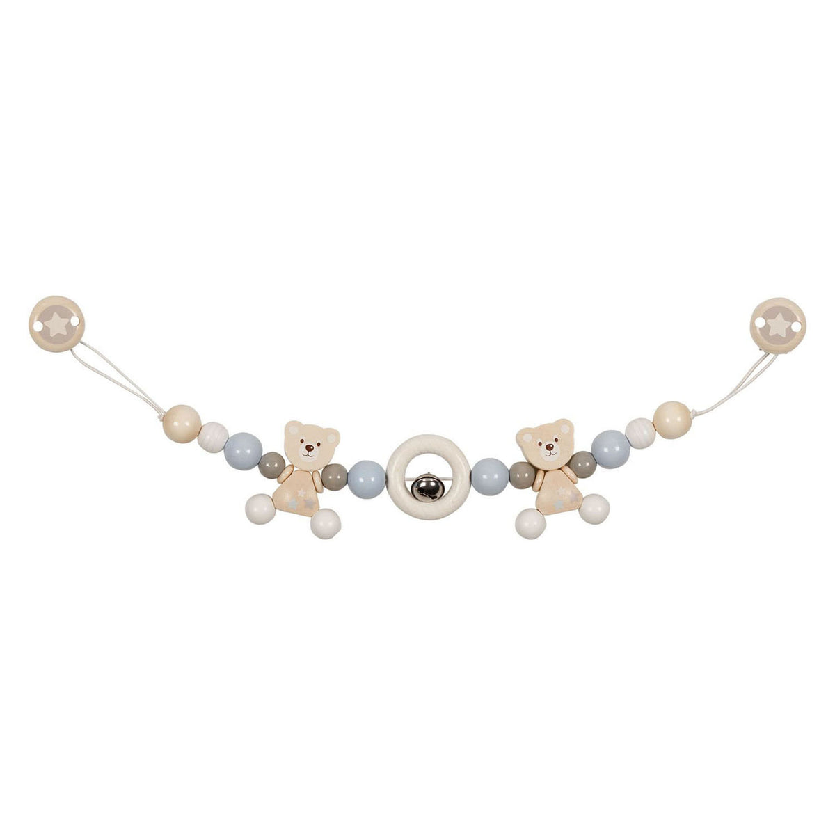 Collar de cochecito de madera de Goki beert con clips