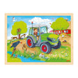 Tractor de rompecabezas de madera Goki, 96º.