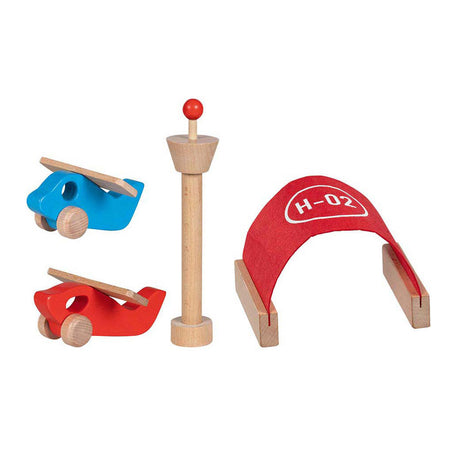 Goki play set aeropuerto compartido de carretera con accesorios - 26 piezas.