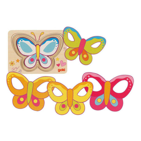 Puzzle de capas de madera goki mariposa