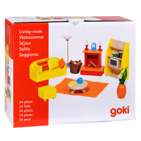 Muebles de casa de muñecas Goki: salón moderno 24 piezas (incl. accesorios, excl.