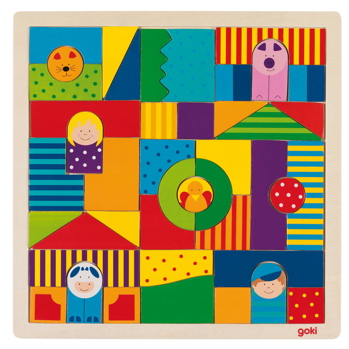 Puzzle de madera de la granja de Goki, 43 piezas.