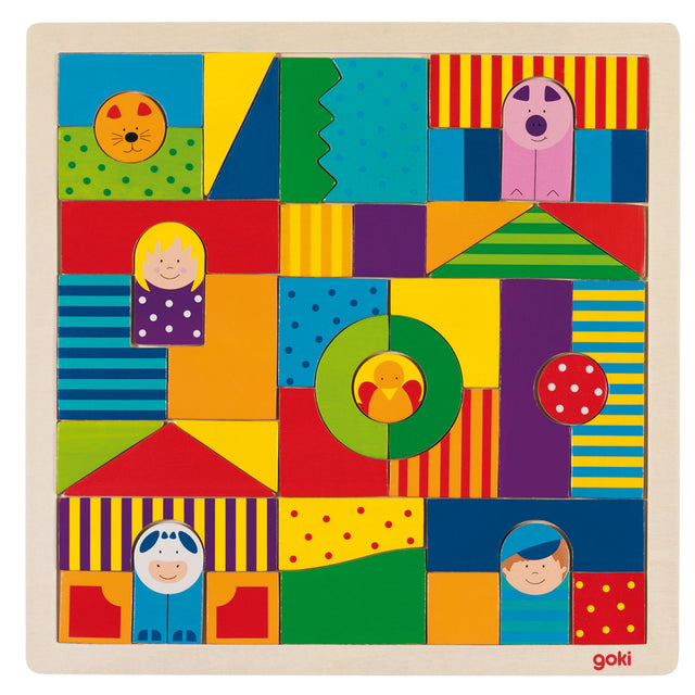 Puzzle de madera de la granja de Goki, 43 piezas.