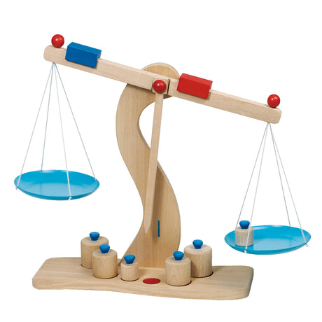 Goki wooden scale with weights