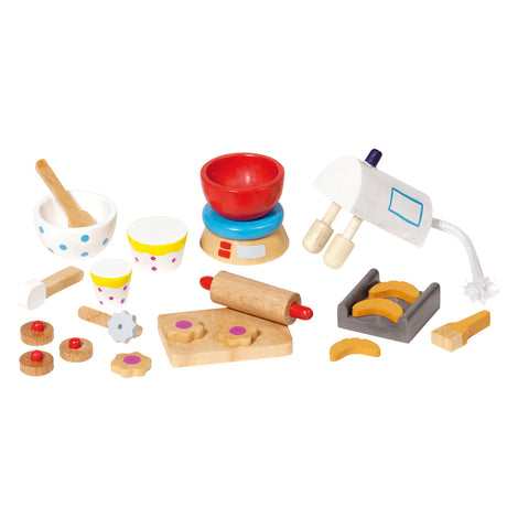 Set de repostería para casa de muñecas Goki, 22 piezas.