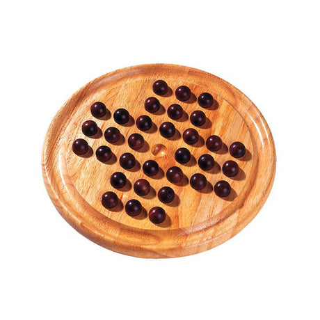 Juego de solitario Goki 23x2cm - incluye canicas de madera - hecho de madera de árbol de caucho