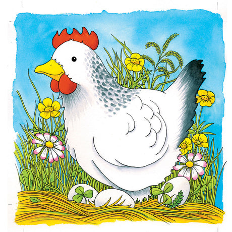 Puzzle de capas de madera Goki - pollo