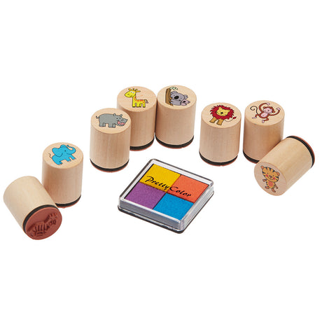 Set de sellos de madera Goki - animales salvajes