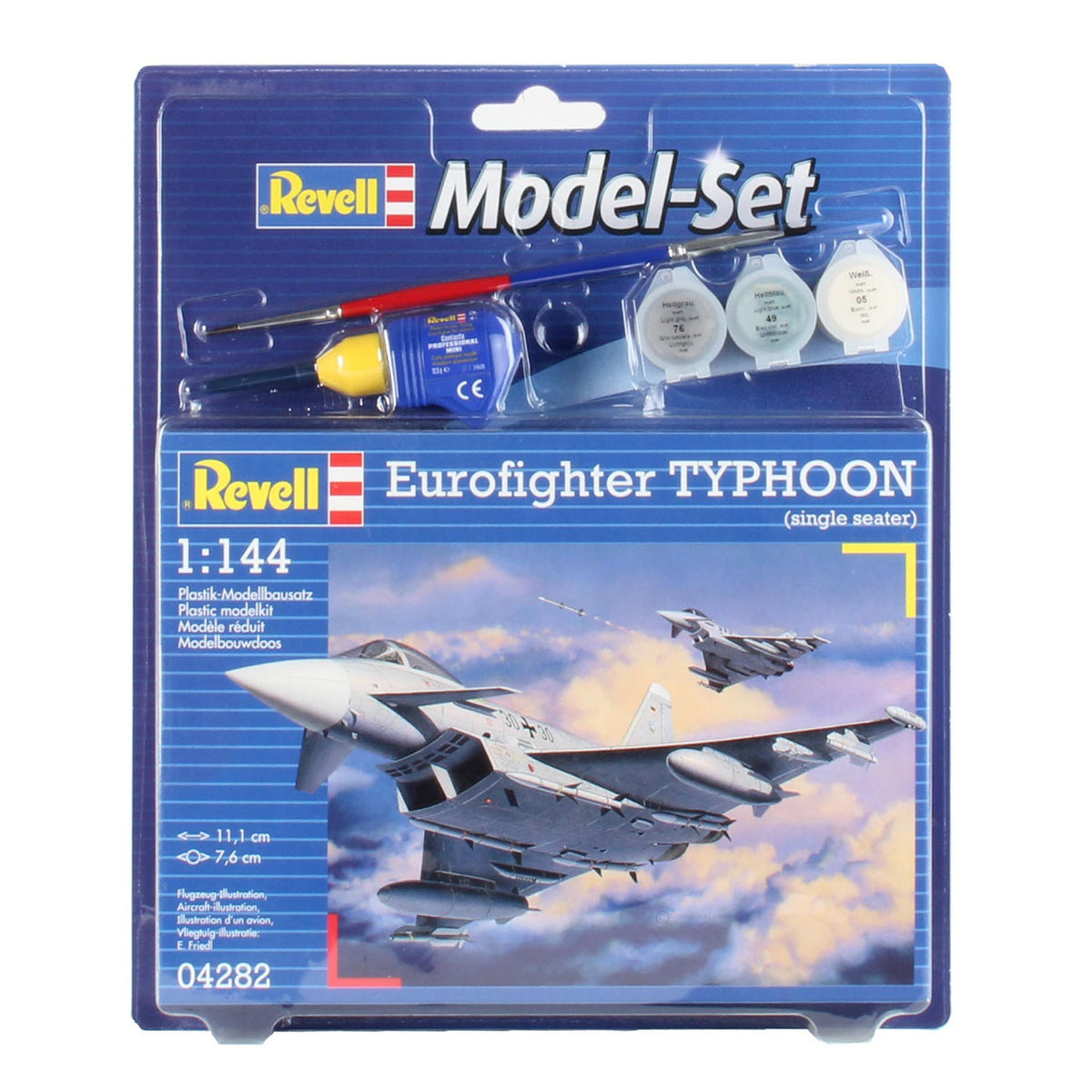 Conjunto de modelos Revell - eurofighter typhoon 63 piezas. - incl. colores de pintura basicos