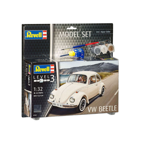 Conjunto de modelos Revell - volkswagen escarabajo 24pzs. - incl. colores de pintura basicos