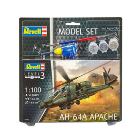 Conjunto de modelos Revell - ah-64a apache 56 piezas. - incl. colores de pintura basicos