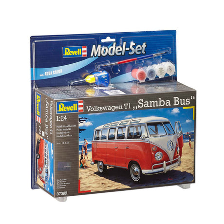 Conjunto modelo Revell vw t1 samba bus 173uds. - incl. colores de pintura basicos