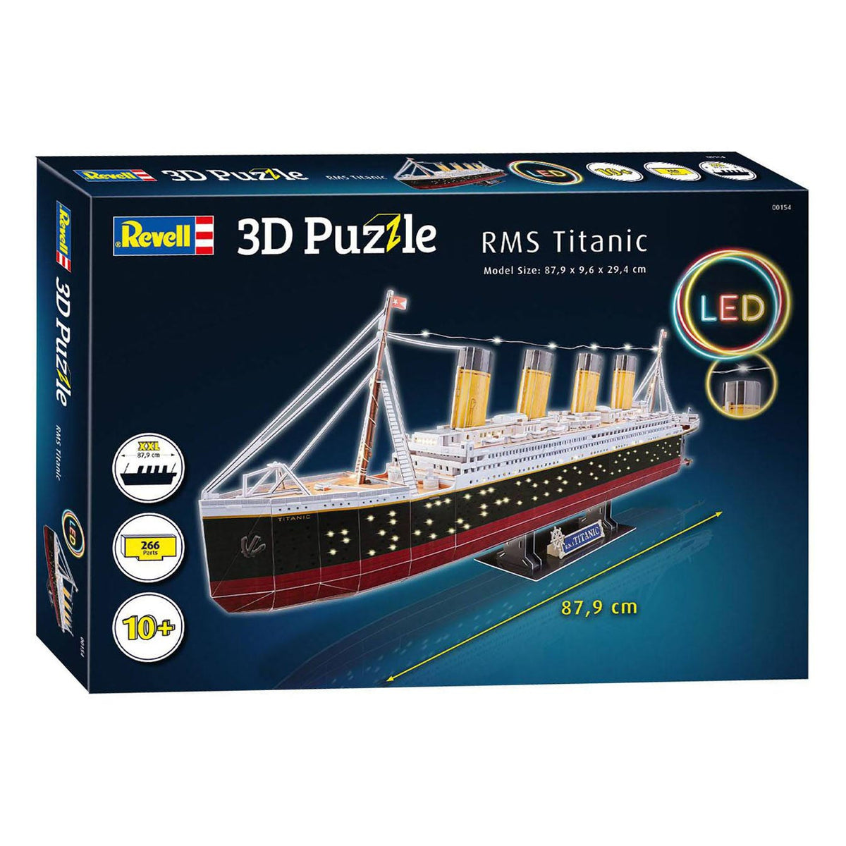 Kit de construcción de rompecabezas 3D Revell - RMS Titanic LED Edition 266 piezas.