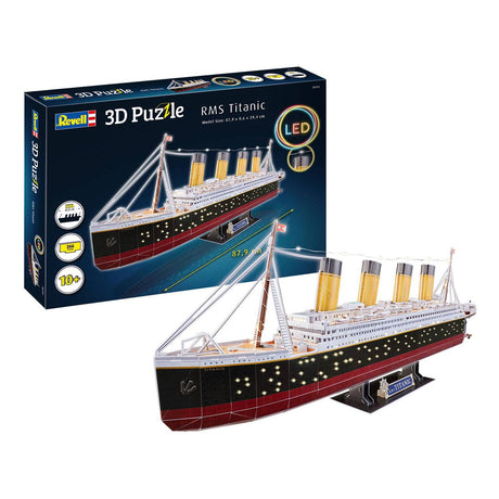 Kit de construcción de rompecabezas 3D Revell - RMS Titanic LED Edition 266 piezas.