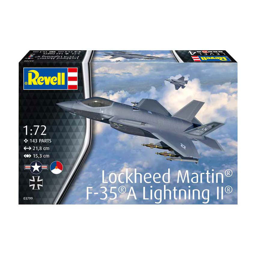Maqueta Revell - Lockheed Martin F35 A Lightning II 1:72 - 143 piezas.